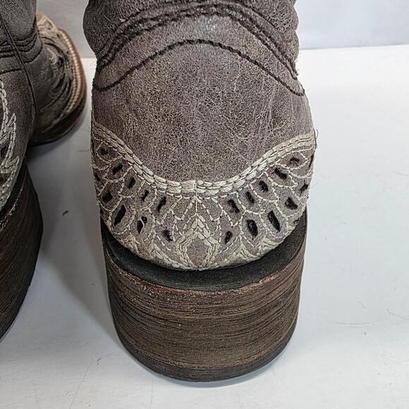 Corral Women's Sequin Wings & Cross Leather Western Cowboy Boots Square Toe 8W - Picture 12 of 15